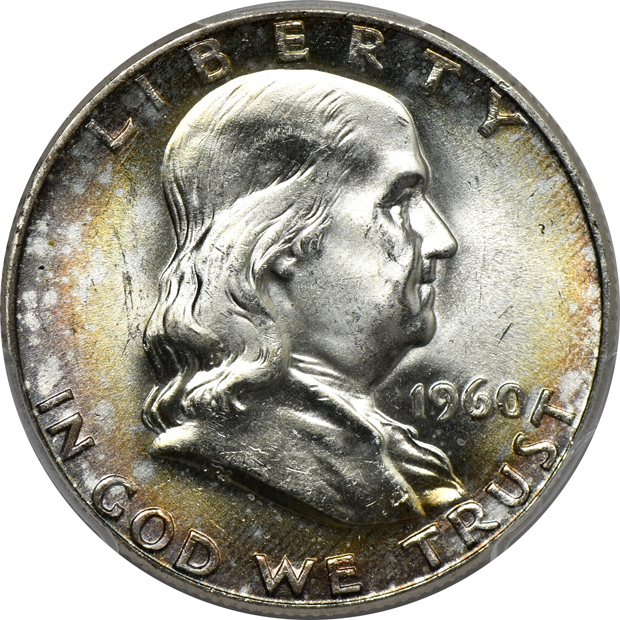 Group of thirteen Franklin half-dollars certified by PCGS