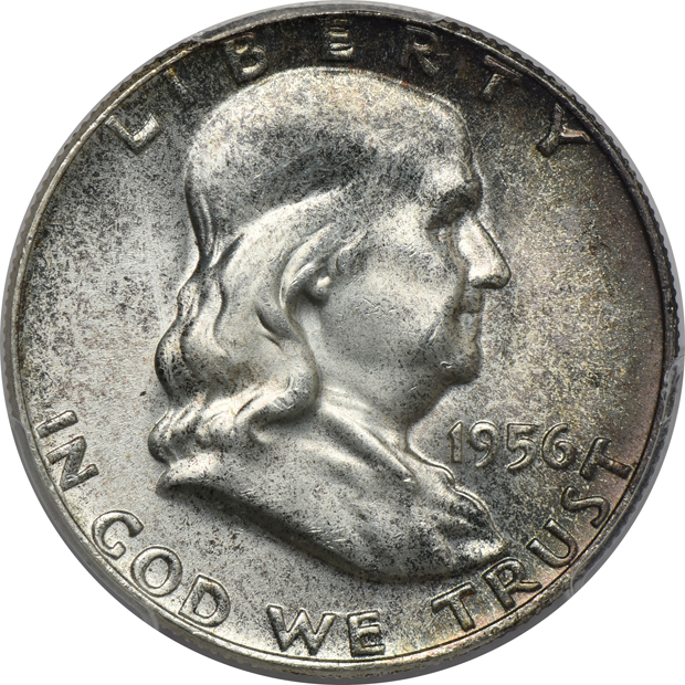 Group of thirteen Franklin half-dollars certified by PCGS