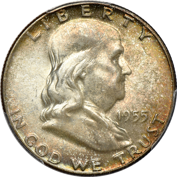 Group of thirteen Franklin half-dollars certified by PCGS