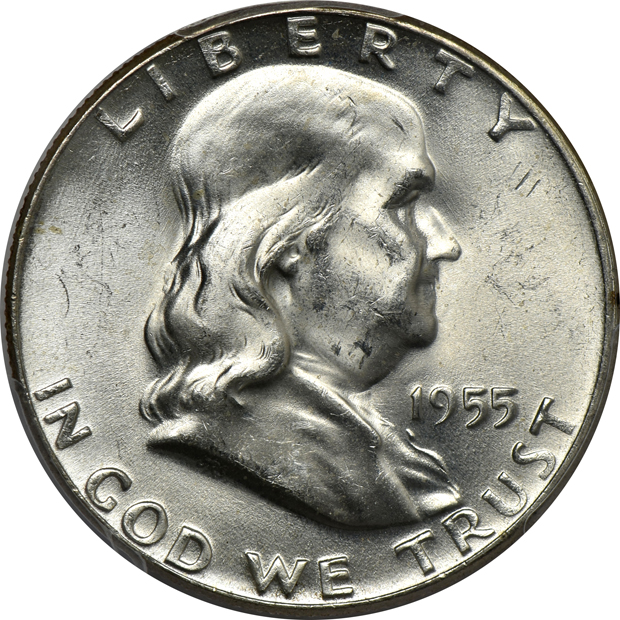 Group of thirteen Franklin half-dollars certified by PCGS