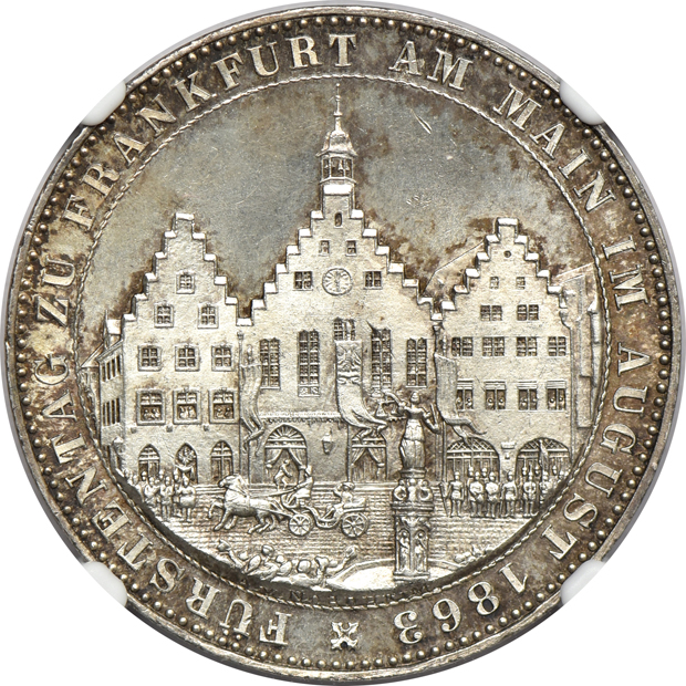 Multiple - 1860 Firenze Italy Lira XF-40, 1863 Germany Taler MS-65, and a 1955 Canada silver dollar Arnprior MS-62, all NGC