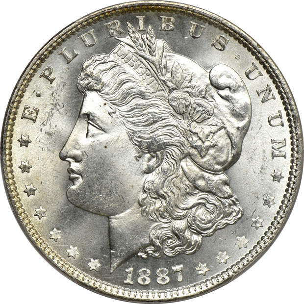1884-O MS-66, and an 1887 MS-66+, both PCGS