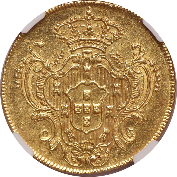 Brazil - 1797-R 6400 reis- NGC AU-58
