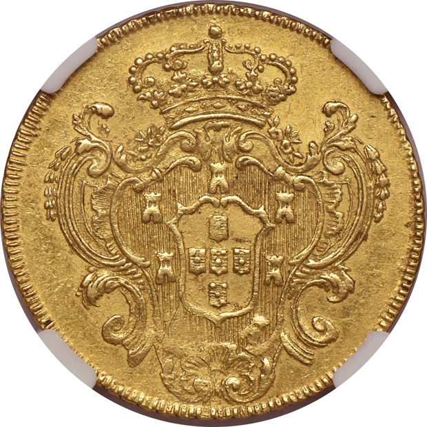 Brazil - 1785-R 6400 reis - NGC AU-58
