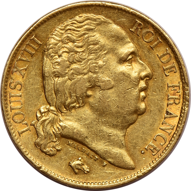 France - 1669 Louis D'or, 1817-A 20 franc, and an 1830-A 40 franc, all AU