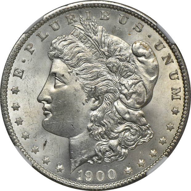 Eight NGC certified Morgan silver dollars.  Two MS-65 and six MS-64