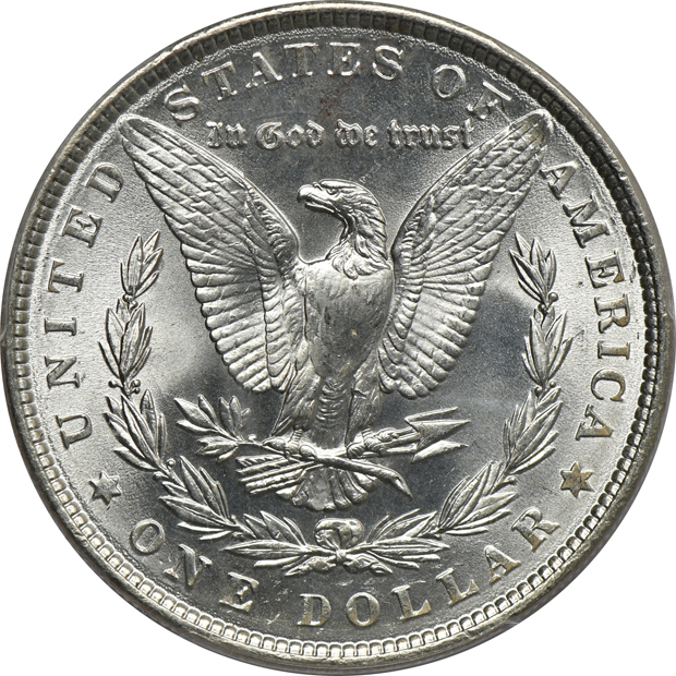 1885-O NGC MS-66, and an 1886 MS-66+