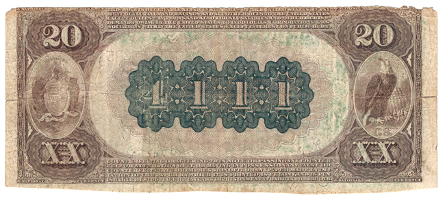 1882 $20 Brown Back - Chillicothe, MO Charter #4111 - VG