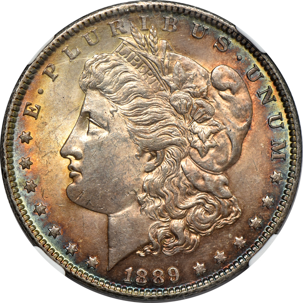 1923-S NGC MS-64 CAC, plus three certified Morgan silver dollars
