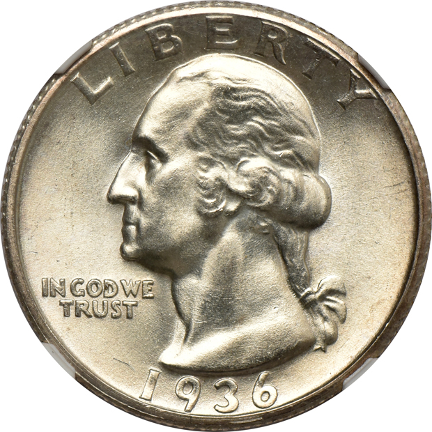 Two certified Washington quarters and two Certified Lincoln cents