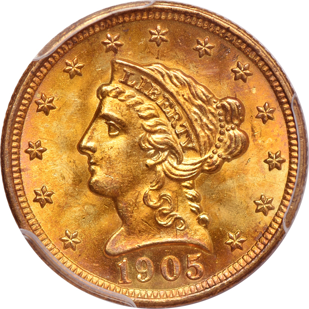 Two 1905 PCGS MS-64 (one green label)