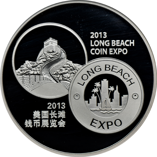China - 2013 5oz silver Long Beach Coin Expo NGC PF-69 Ultra Cameo, and a 2014 5oz silver Smithsonian Institution NGC PF-70 Ultra Cameo