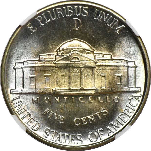 1943-D MS-67, 1943-D MS-67+ 5FS, 1945-D MS-67+, and a 1948-D MS-67, all NGC