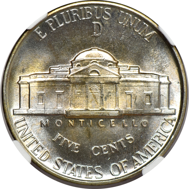 1943-D MS-67, 1943-D MS-67+ 5FS, 1945-D MS-67+, and a 1948-D MS-67, all NGC