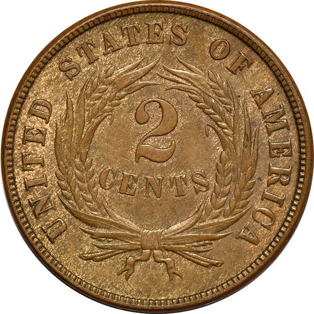 Seven two-cent pieces