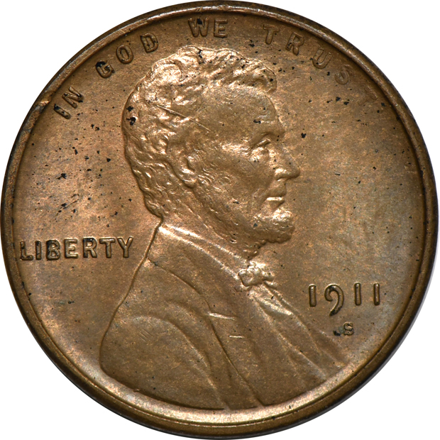 Eleven Lincoln cents