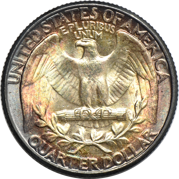 1866 Liberty Seated quarter PR-60, plus a 1932 Washington quarter MS-63