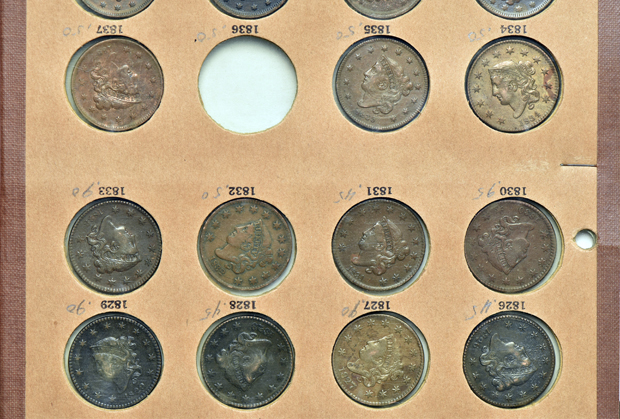 Thirty-seven different large cents in Wayte Raymond pages