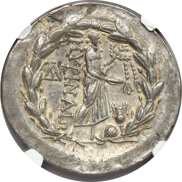Ancient Greece - Aeolis, Myrina - Mid 2nd Century BC Tetradrachm - NGC Ch XF