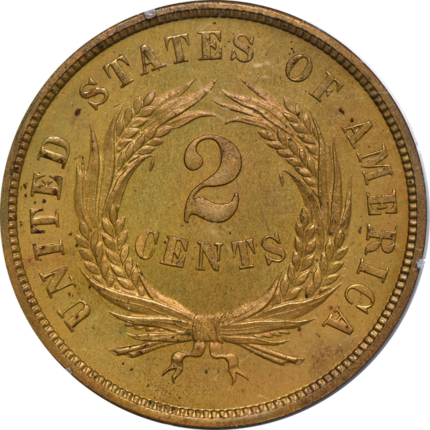 1864 Large Motto PCGS PR-64 (rattler)