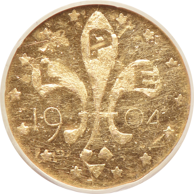 Two gold 1904 World's Fair tokens - 25c MS-65 PL and 50c MS-63 PL, both NGC