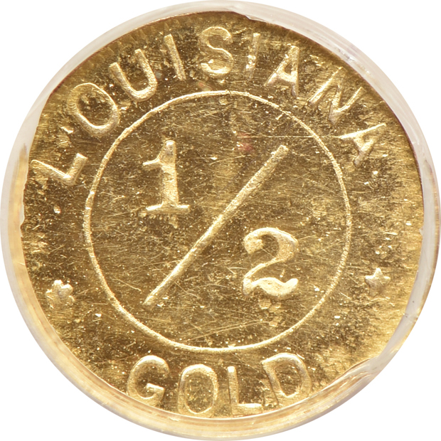 Two gold 1904 World's Fair tokens - 25c MS-65 PL and 50c MS-63 PL, both NGC