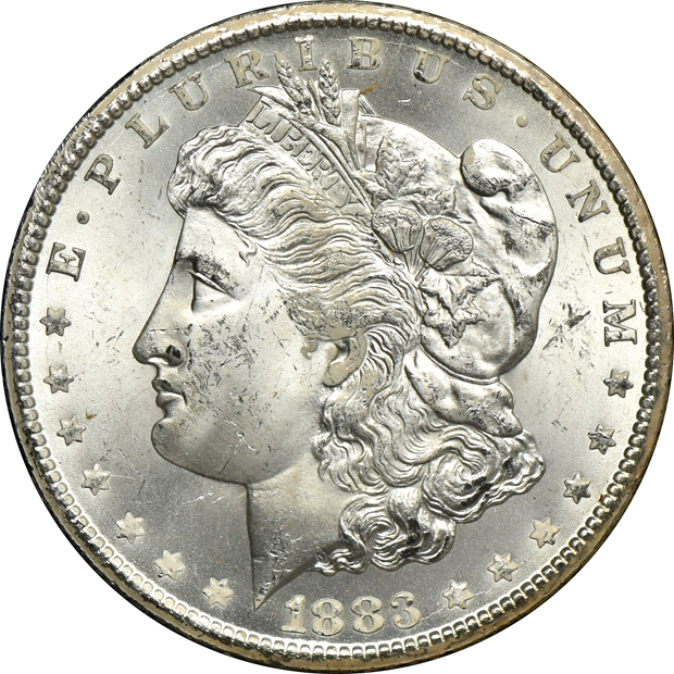1882-CC GSA MS-65, 1883-CC GSA MS-64+, and an 1884-CC GSA MS-63 PL, all NGC