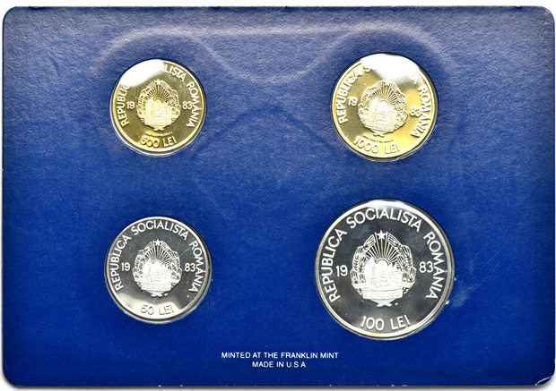 Romania - 1983 Gold and Silver Coins of Romania, Collector's Proof Set