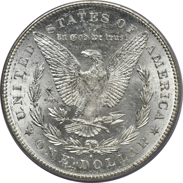 Five Morgan silver dollars