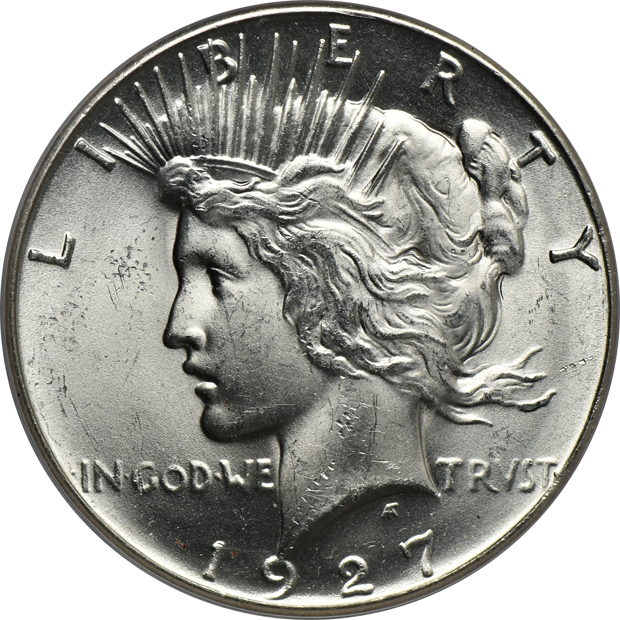 1925-S MS-64, 1927 MS-63, and a 1934 MS-64, all PCGS