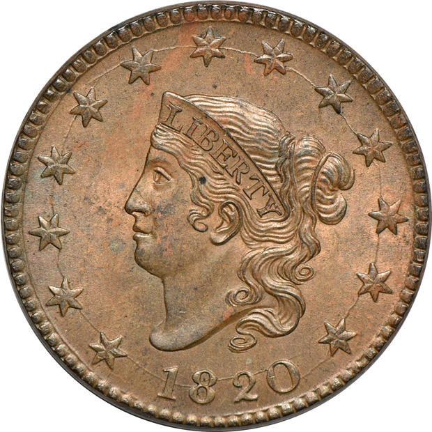 1820 Small Date and an 1822, as described