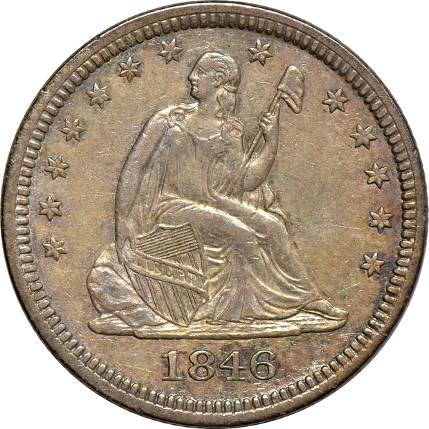 Four Liberty Seated quarters