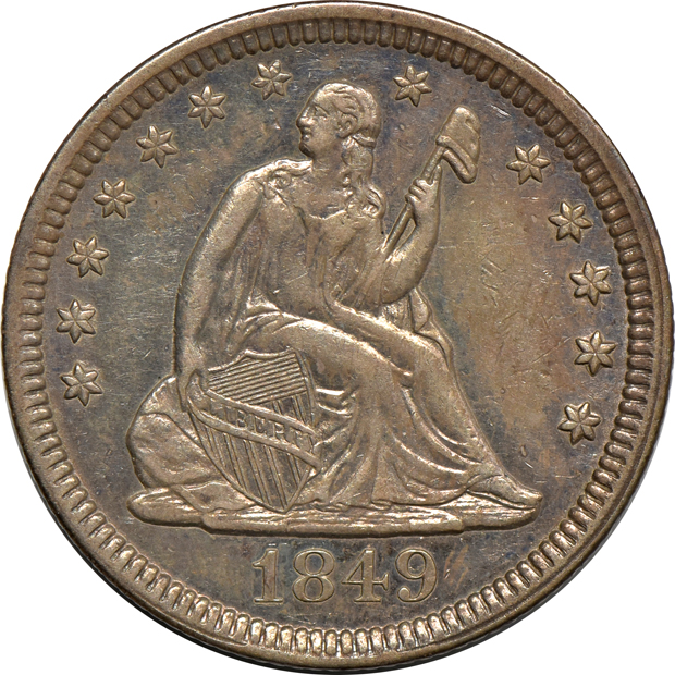 Four Liberty Seated quarters