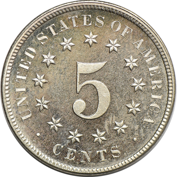 Five Shield nickels