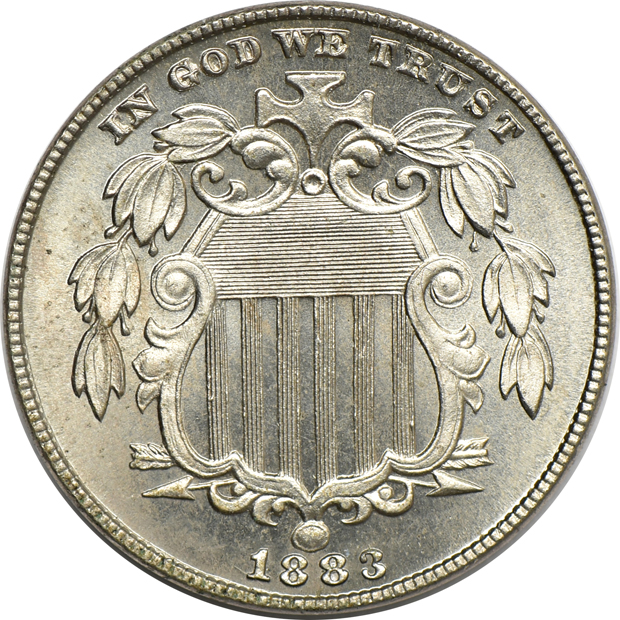 Five Shield nickels