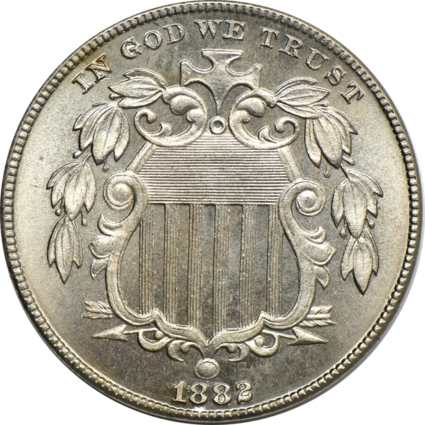 Five Shield nickels