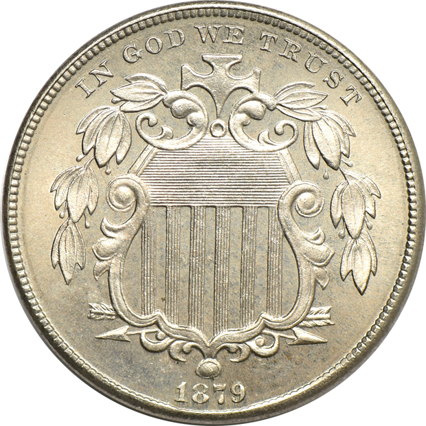 Five Shield nickels