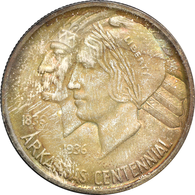 Six Silver Commemorative half-dollars