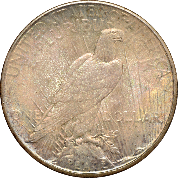 1921 Peace, High Relief, 1926-S, and a 1934, all CHOICE