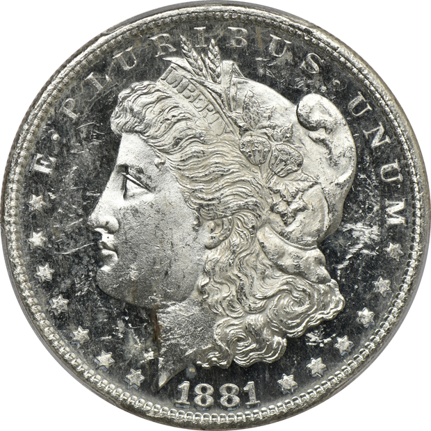 1881-S MS-62PL, plus six 1881-S MS-63PL, all PCGS