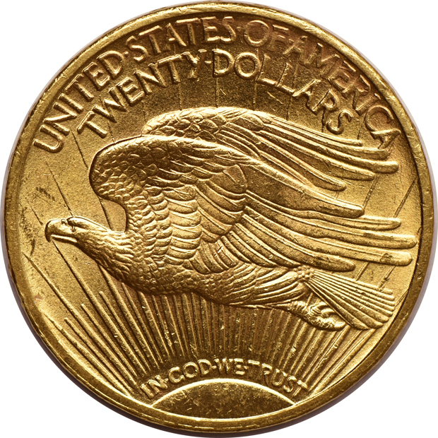 1874-S Liberty double-eagles, and a 1914-S Saint-Gaudens double-eagle, as described