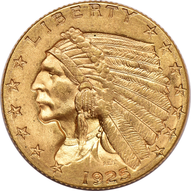 Five Indian Head quarter eagles, all UNC