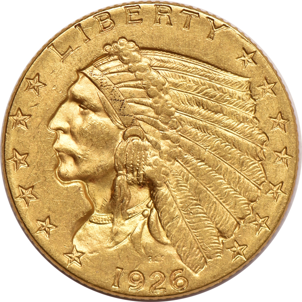 Five Indian Head quarter eagles, all UNC