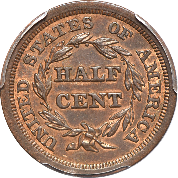 1854 MS-62 CAC, and an 1855 AU-58, both PCGS