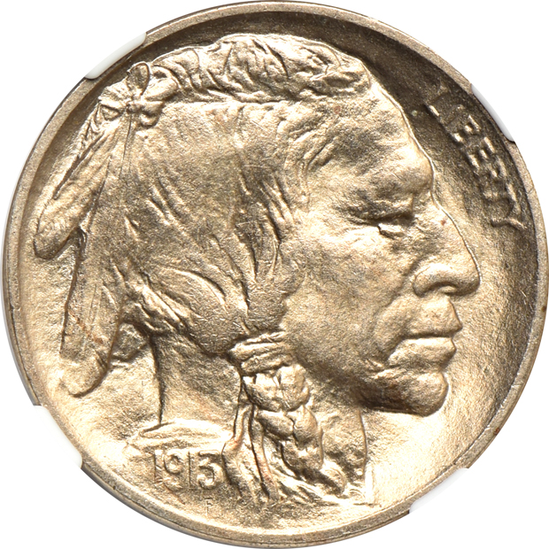 1913 Type 1 Buffalo nickel MS-66, 1931-S Buffalo nickel MS-65, and a 1936 Wisconsin Silver Commemorative half-dollar MS-66, all NGC