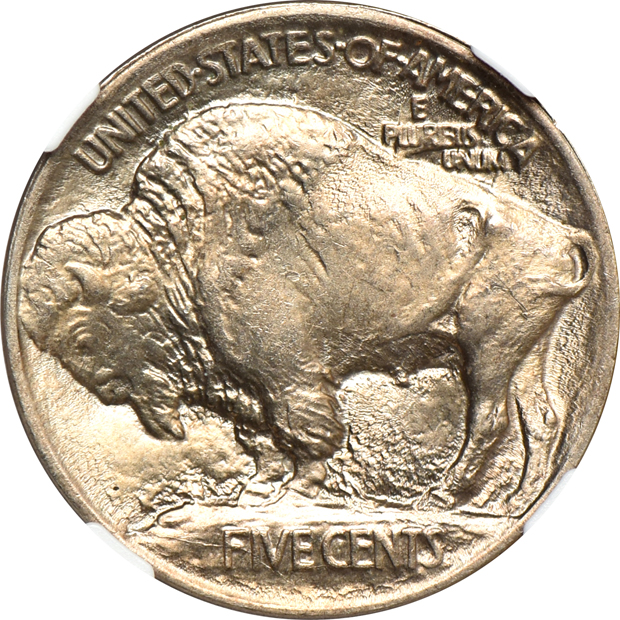 1913 Type 1 Buffalo nickel MS-66, 1931-S Buffalo nickel MS-65, and a 1936 Wisconsin Silver Commemorative half-dollar MS-66, all NGC