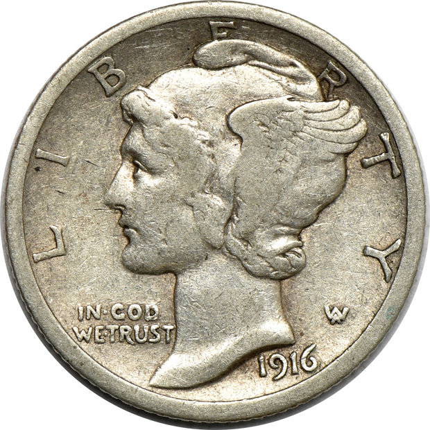 Complete collection of Mercury dimes in a Dansco 7123 album
