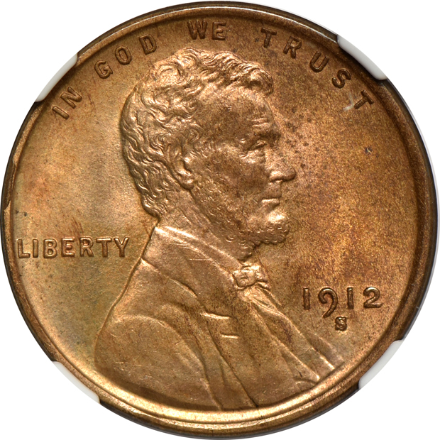 1910-S, 1912-S, and 1931-S, all NGC MS-64 RB