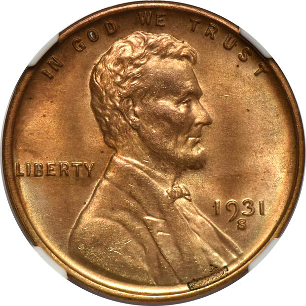 1910-S, 1912-S, and 1931-S, all NGC MS-64 RB