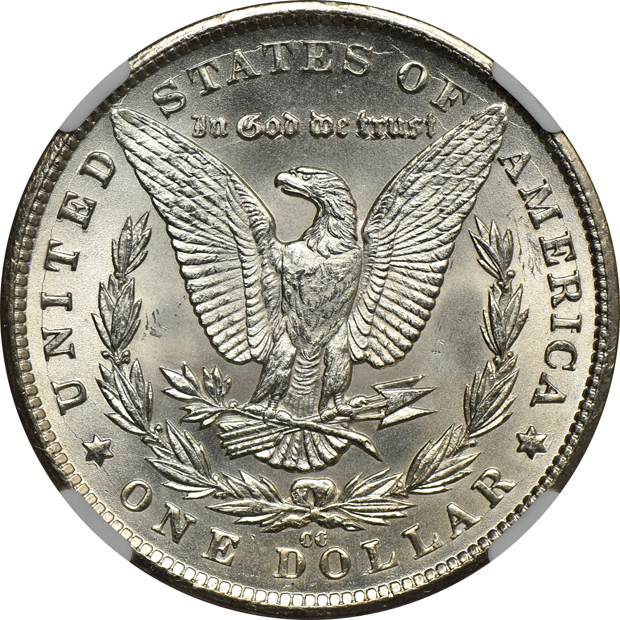 1881-CC MS-64, 1890-S MS-64+, and an 1899 MS-64+, all NGC